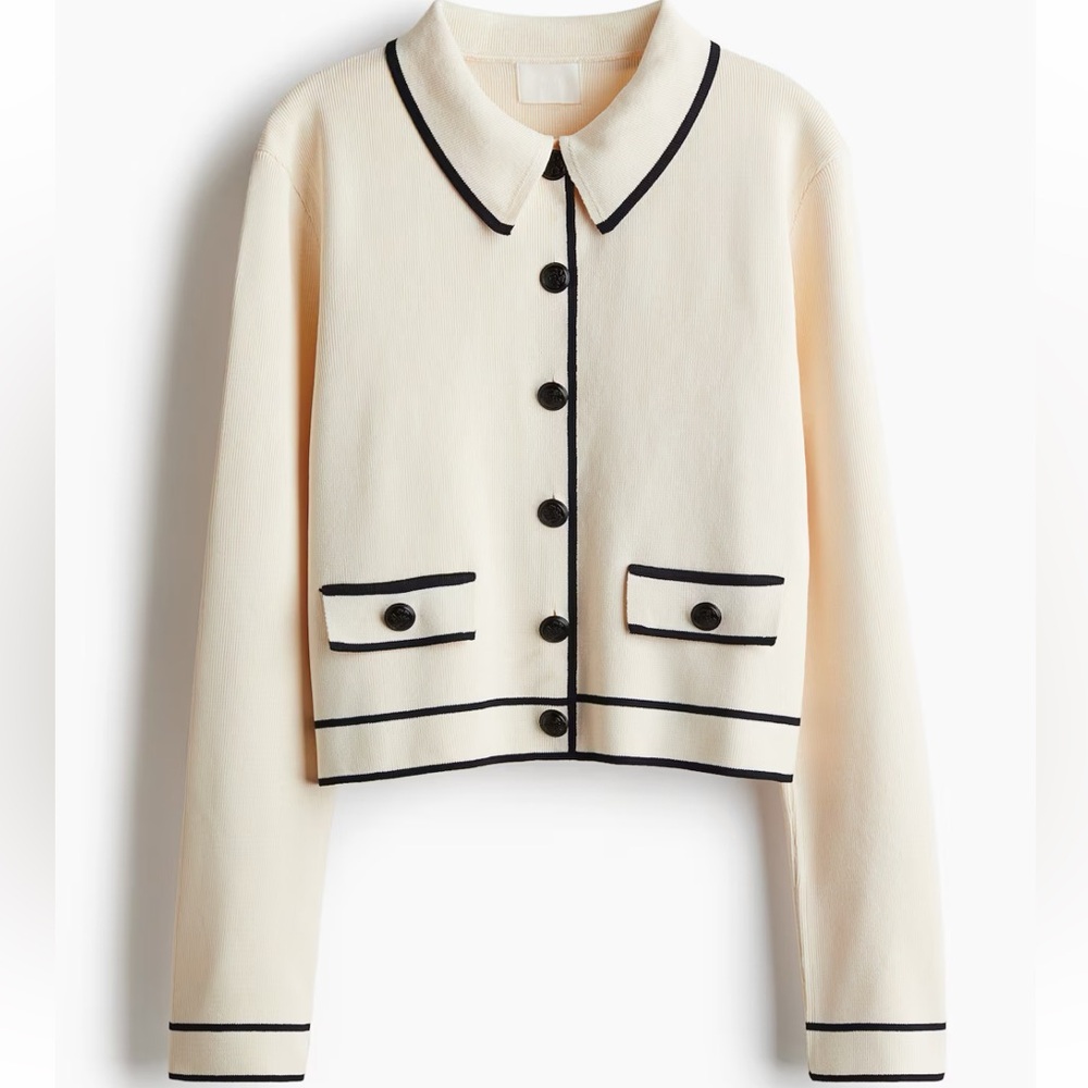 Cream Cardigan with Collar